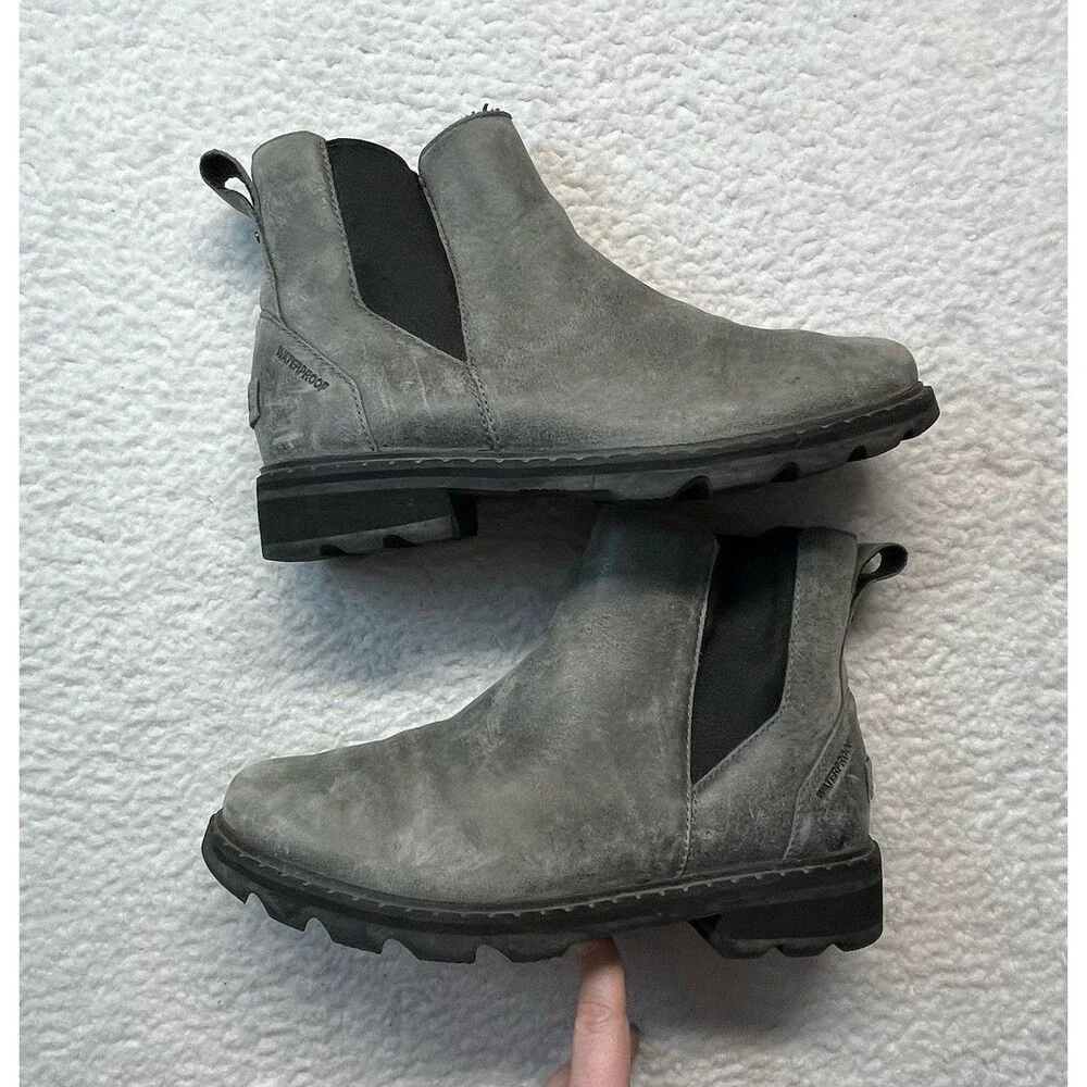 Sorel Boots Womens 9.5 Gray Lennox Waterproof Chelsea Gorpcore Outdoor Rugged